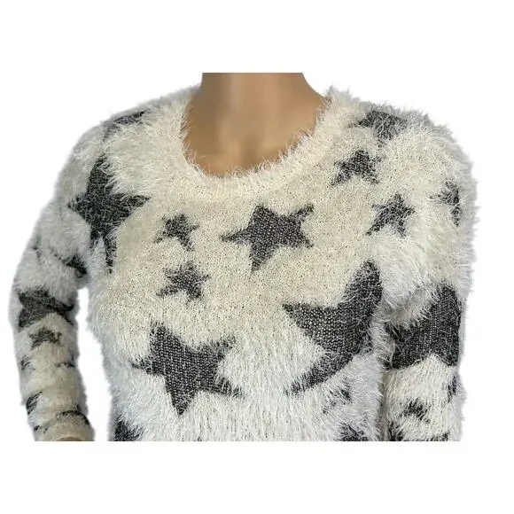 2/$15 Yoki Eyelash Star Furry Sweater Ivory Plush Size S - Picture 7 of 13
